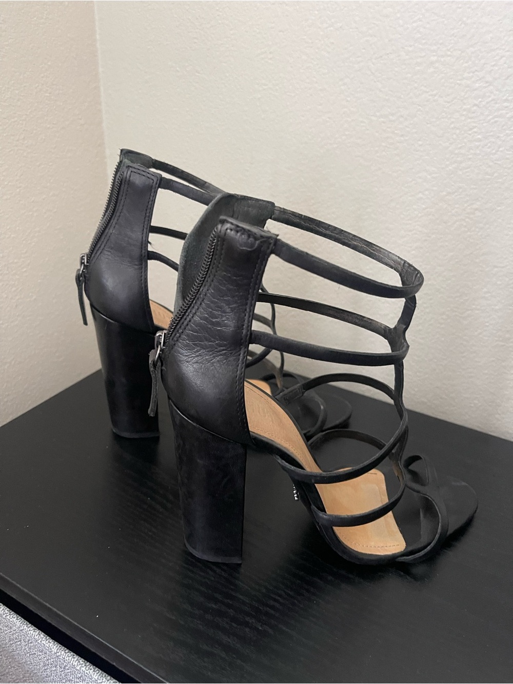 SCHUTZ Black Strappy High Heel Sandals - Picture 3 of 8